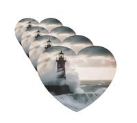 Lighthouse In Storm Car Air Fresheners Cards Set of 4 Pieces Personalized Car Fresheners Gifts for Men Women Auto Aromatherapy Tablets Hanging Scented Cards for Wardrobe Bathroom