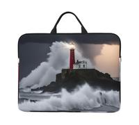 Lighthouse in Storm Print 14in Laptop Case Sleeve Water-Resistant Portable Notebook Cover Bag for Office