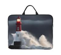 Lighthouse in Storm Print 14in Laptop Case Sleeve Water-Resistant Portable Notebook Cover Bag for Office