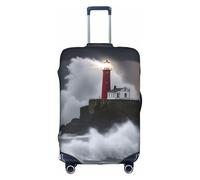 Lighthouse in Storm Print Concealed Zipper Decorative Suitcase Cover Washable Travel Luggage Protector