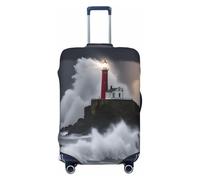Lighthouse in Storm Print Elastic Suitcase Cover,Washable,Lightweight,Fashion(S-XL)