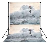 Lighthouse In Storm Printed Shooting Backdrop Cloth, Soft Wrinkle Free Background, Versatile Studio Display Prop