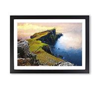 Lighthouse in The Isle of Skye in Abstract Framed Print | A2 Black Framed Wall Art | Ready to Hang | Abstract Cityscape Picture | Living Room Bedroom Lounge Office