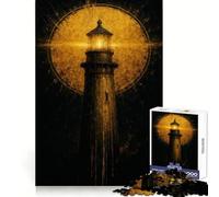 Lighthouse in The Night Jigsaw for Teenagers1000 Pieces Cognitive Boost Nice Thick Family Bond Santa Surprise (38x26cm)