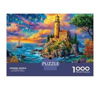 Lighthouse in The Sea 1000 Piece Impossible Puzzle for Adults - Challenging Jigsaw Puzzles, Family Activity & Game Gift 52x38cm/1000pcs