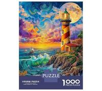 Lighthouse in The Sea 1000 Piece Jigsaw Puzzle for Adults And Kids-Challenging Puzzle Game,Home Decoration & Family Fun 38x26cm/1000pcs
