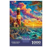 Lighthouse in The Sea 1000 Piece Jigsaw Puzzle for Adults And Kids-Challenging Puzzle Game,Home Decoration & Family Fun 38x26cm/1000pcs