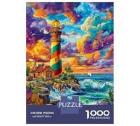Lighthouse in The Sea 1000 Pieces Jigsaw Puzzle for Adults. Difficult Puzzle, Game Challenge Toy, Home Decoration 52x38cm/1000pcs