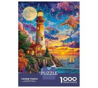 Lighthouse in The Sea Jigsaw Puzzles, 1000 Pieces Impossible Puzzle Challenge Toy for Adults& Kids Age 12 Years Up 52x38cm/1000pcs