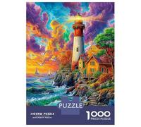Lighthouse in The Sea Jigsaw Puzzles for Adults Kids, 1000 Pieces Puzzle Whimsical Challenge Toy 70x50cm/1000pcs