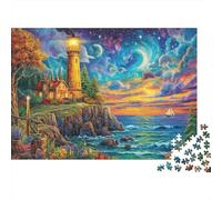 Lighthouse in The Sea Jigsaw Puzzles for Adults Kids. Impossible 1000 Pieces Puzzle Challenge Toy Games Gifts 70x50cm/1000pcs