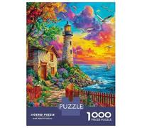 Lighthouse in The Sea Puzzle 1000 Piece, Jigsaw Puzzle Challenge Eco-friendly Paper Puzzle for Adults & for Age 14 And Up 38x26cm/1000pcs