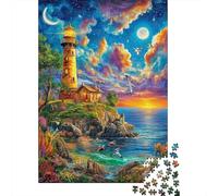 Lighthouse in The Sea Puzzle 1000 Piece, Jigsaw Puzzle Challenge Eco-friendly Paper Puzzle for Adults & for Age 14 And Up 52x38cm/1000pcs