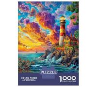 Lighthouse in The Sea Puzzles 1000 Piece. Impossible Puzzles Challenge Toy for Adults& Kids Age 14 Years Up 70x50cm/1000pcs