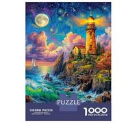 Lighthouse in The Sea Puzzles 1000 Piece. Impossible Puzzles Challenge Toy for Adults& Kids Age 14 Years Up 52x38cm/1000pcs