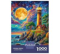Lighthouse in The Sea Puzzles 1000 Piece. Impossible Puzzles Challenge Toy for Adults& Kids Age 14 Years Up 70x50cm/1000pcs