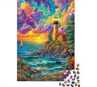 Lighthouse in The Sea Puzzles 1000 Piece. Impossible Puzzles Challenge Toy for Adults& Kids Age 14 Years Up 52x38cm/1000pcs