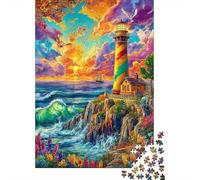 Lighthouse in The Sea Puzzles 1000 Piece. Impossible Puzzles Challenge Toy for Adults& Kids Age 14 Years Up 70x50cm/1000pcs