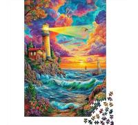 Lighthouse in The Sea Puzzles 1000 Piece. Impossible Puzzles Challenge Toy for Adults& Kids Age 14 Years Up 70x50cm/1000pcs