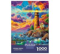 Lighthouse in The Sea Puzzles 1000 Piece. Impossible Puzzles Challenge Toy for Adults& Kids Age 14 Years Up 52x38cm/1000pcs