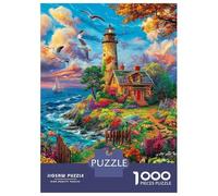 Lighthouse in The Sea Puzzles 1000 Piece. Impossible Puzzles Challenge Toy for Adults& Kids Age 14 Years Up 38x26cm/1000pcs