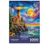 Lighthouse in The Sea Puzzles 1000 Piece. Impossible Puzzles Challenge Toy for Adults& Kids Age 14 Years Up 52x38cm/1000pcs