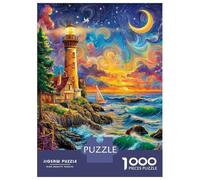 Lighthouse in The Sea Puzzles 1000 Piece. Impossible Puzzles Challenge Toy for Adults& Kids Age 14 Years Up 52x38cm/1000pcs