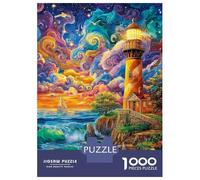 Lighthouse in The Sea Puzzles 1000 Piece. Impossible Puzzles Challenge Toy for Adults& Kids Age 14 Years Up 38x26cm/1000pcs