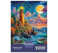 Lighthouse in The Sea Puzzles 1000 Piece. Puzzle Impossible, Puzzle Family Activity Puzzles Game 38x26cm/1000pcs