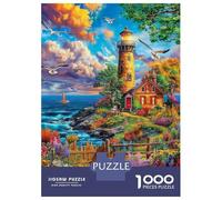 Lighthouse in The Sea Puzzles 1000 Piece. Puzzle Impossible, Puzzle Family Activity Puzzles Game 38x26cm/1000pcs