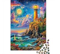 Lighthouse in The Sea Puzzles 1000 Piece. Puzzle Impossible, Puzzle Family Activity Puzzles Game 52x38cm/1000pcs