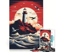 Lighthouse in The Storm 1000 Piece Jigsaw Puzzle for Teenagers Mindful Game Snug Cut Happy Challenge (38x26cm)