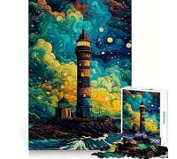 Lighthouse in The Storm Jigsaw Puzzle 1000 Piece for Teenagers Memory Build Vivid Color Playful Challenge Great Gift (38x26cm)