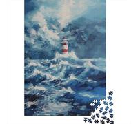 Lighthouse in The Storm Jigsaw Puzzle for Adults, 1000 Pieces, 38x26cm/1000pcs, Fresh Winter Hobby, Relaxing Home Time And A Calmer Routine