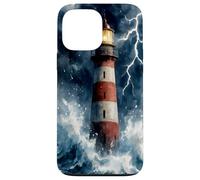 Lighthouse in the Storm with Lightning Dramatic Seascape Case for iPhone 13 Pro Max