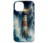 Lighthouse in the Storm with Lightning Dramatic Seascape Case for iPhone 14