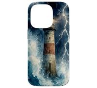 Lighthouse in the Storm with Lightning Dramatic Seascape Case for iPhone 14 Pro