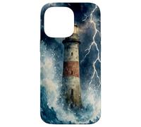 Lighthouse in the Storm with Lightning Dramatic Seascape Case for iPhone 14 Pro Max