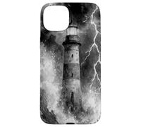 Lighthouse in the Storm with Lightning Dramatic Seascape Case for iPhone 15 Plus