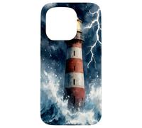Lighthouse in the Storm with Lightning Dramatic Seascape Case for iPhone 15 Pro