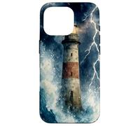 Lighthouse in the Storm with Lightning Dramatic Seascape Case for iPhone 16 Pro