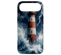 Lighthouse in the Storm with Lightning Dramatic Seascape Case for iPhone Air