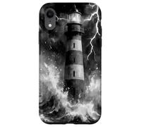 Lighthouse in the Storm with Lightning Dramatic Seascape Case for iPhone XR