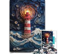 Lighthouse in The Storm Wood Puzzle Challenge, Adults, 1000 Pieces | Birthday gift for jigsaw fans with activity for family time at your own pace.