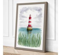 Lighthouse in Turquoise Canvas Wall Art Print 30x20 Inch (76 x 51 cm)