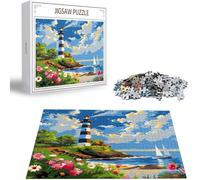 Lighthouse Jigsaw Puzzle 2025 Puzzle 1000 Pieces, Jigsaw Puzzles for Adults 1000 Piece Landscape Wooden Puzzles for Adults, Challenging Game Toys Jigsaws for Wall Decor and Gifts 2025 Christmas H-4241