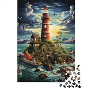 Lighthouse Jigsaw Puzzle Adult 1000 Pieces Classic Puzzle Paper Jigsaw Puzzle Wall Art Unique Toys 1000pcs (38x26cm)