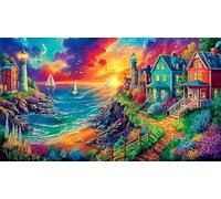 lighthouse Jigsaw Puzzles 1000 Pieces Fun and Challenging Family Game Puzzle Game Great Gift Idea for The Whole for Women, Gifts for Men 70x50cm/1000pcs