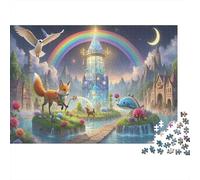 Lighthouse Jigsaw Puzzles for Adults 1000 Piece Educational Games Tech Dreamy Cute Crashing Shore Waves Animals Soaring in Sky Symbol of Lone Guardian Dawn Breaking with New Life Challenge Toy Hom