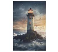 Lighthouse Jigsaw Puzzles for Adults 1000 Piece Wooden Puzzle for Kids Challenging Game （78×53cm）
